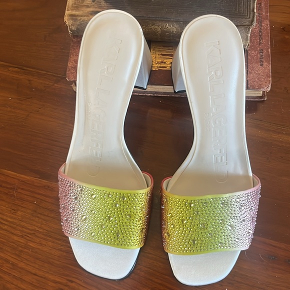 Karl Lagerfeld Paris Pera women's Rhinestone slides sandals - Picture 4 of 10